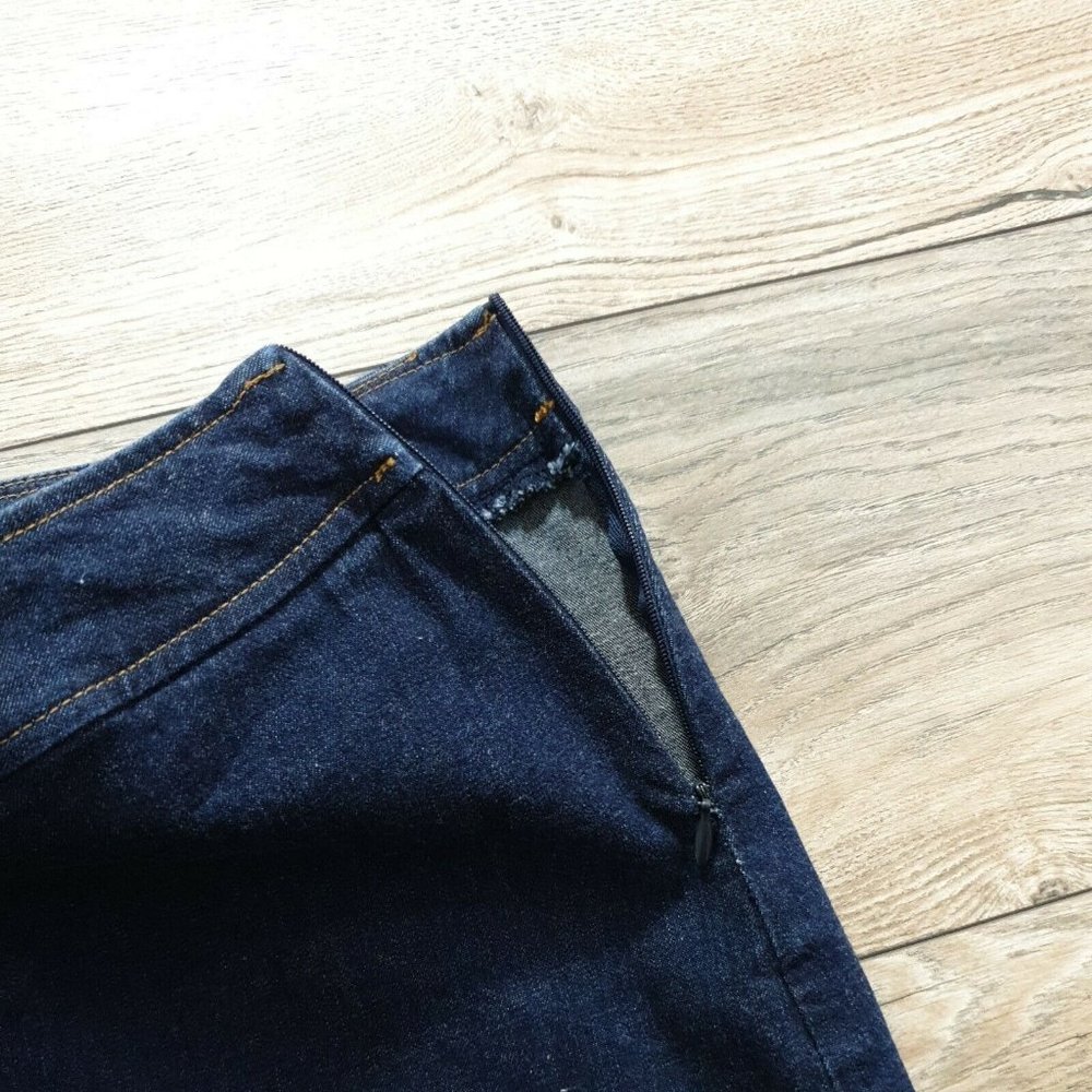 NY Jeans Womens Denim Skirt Size 10 Dark Wash 21" Long Casual Dress New York Co - Picture 3 of 8